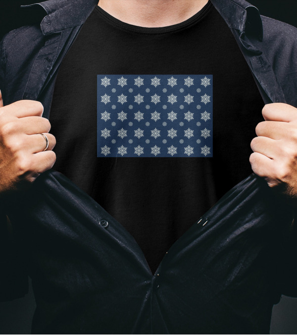 Cute Blue And White Snowflake T-Shirt