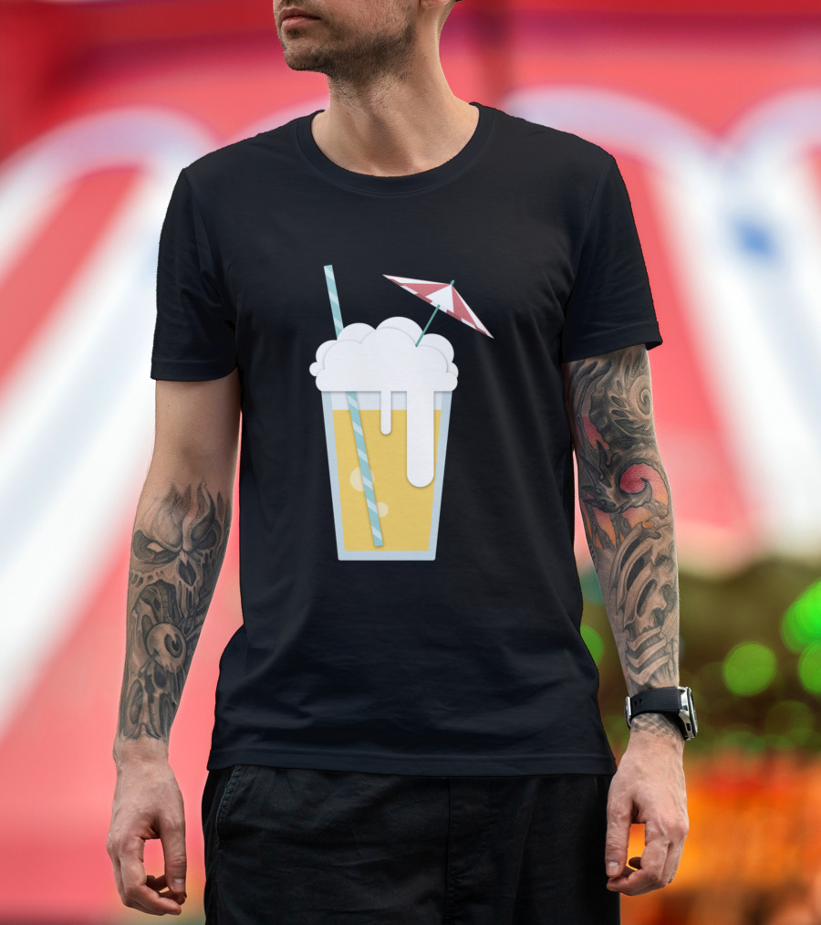 Style Refreshing Summer Drink with Straw and Umbrella T-Shirt