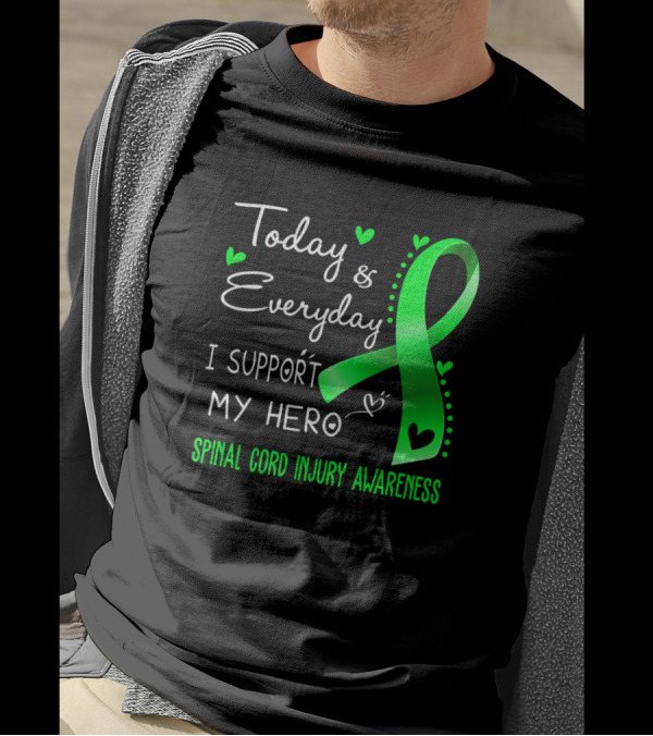 Today Everyday I Support My Hero Spinal Cord Injury Awareness T-Shirt