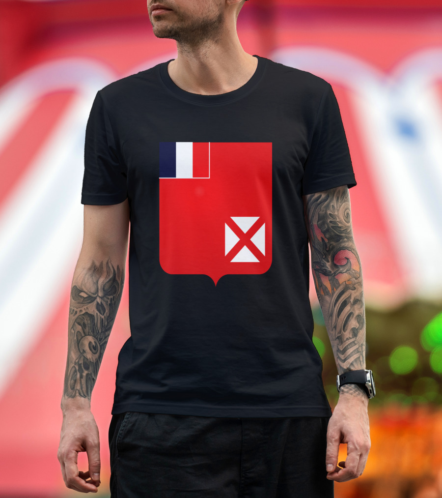 Wallis And Futuna Flag Coat Of Arms Symbol France Emblem T-Shirt