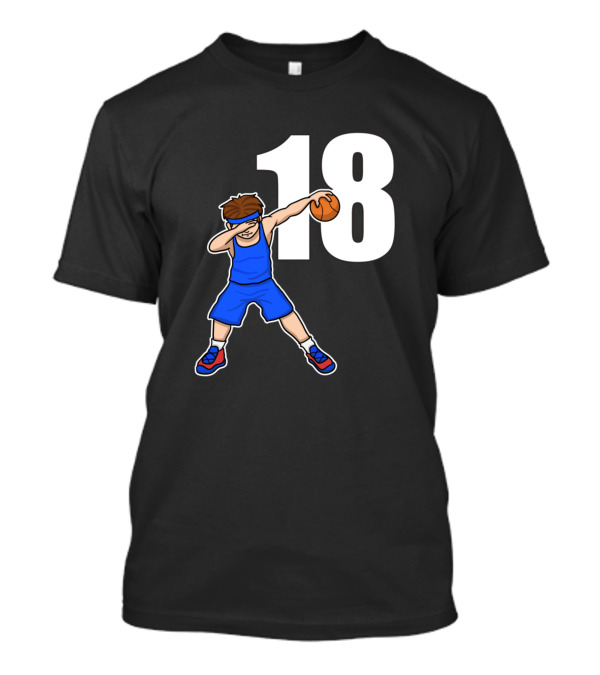 Basketball Player Baller Number 18 Dabbing Pose T-Shirt