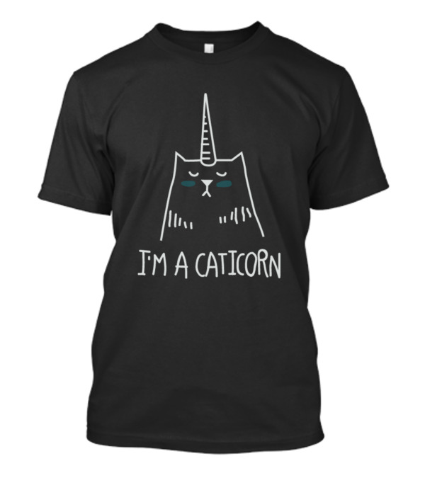 I'm A Caticorn Minimalism Line Art Cat Unicorn Caticorn T-Shirt
