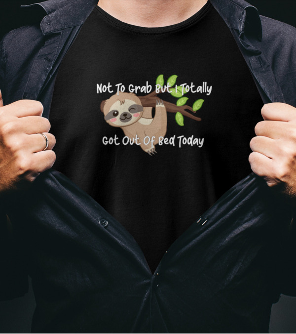Not To Grab But I Totally Got Out Of Bed Today Sloth Hanging On Branch T-Shirt