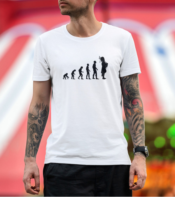 Bagpipe Player Evolution Funny Bagpiper Musician T-Shirt