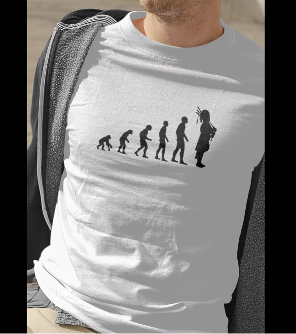 Bagpipe Player Evolution Funny Bagpiper Musician T-Shirt