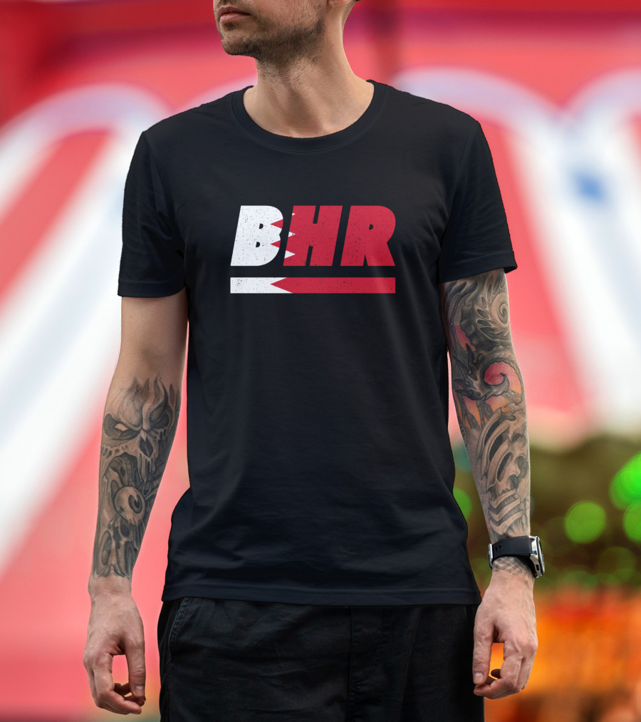 Bhr Bahrain Arabian ISO Code 3166 Red White Flag T-Shirt