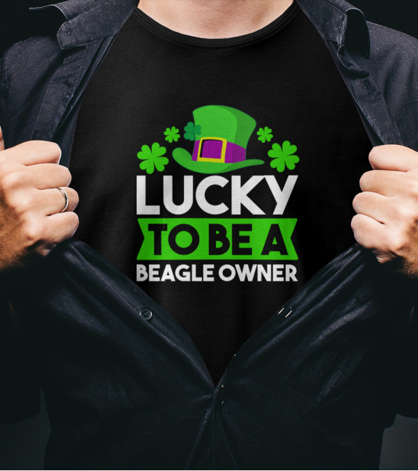 Lucky To Be A Beagle Owner St. Patrick's Day Clover Hat T-Shirt