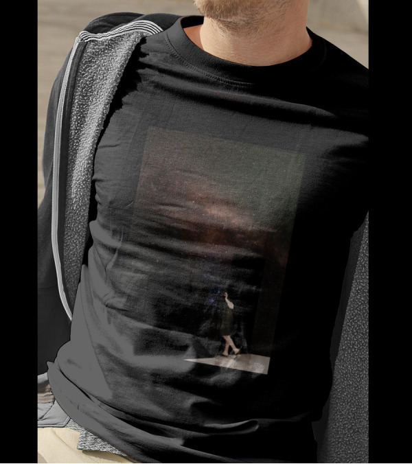 A Glimpse Into Eternity Woman Opening Door To Space And Stars T-Shirt