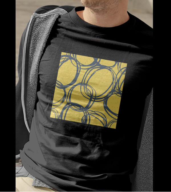 Circles With Dot Yellow And Blue T-Shirt