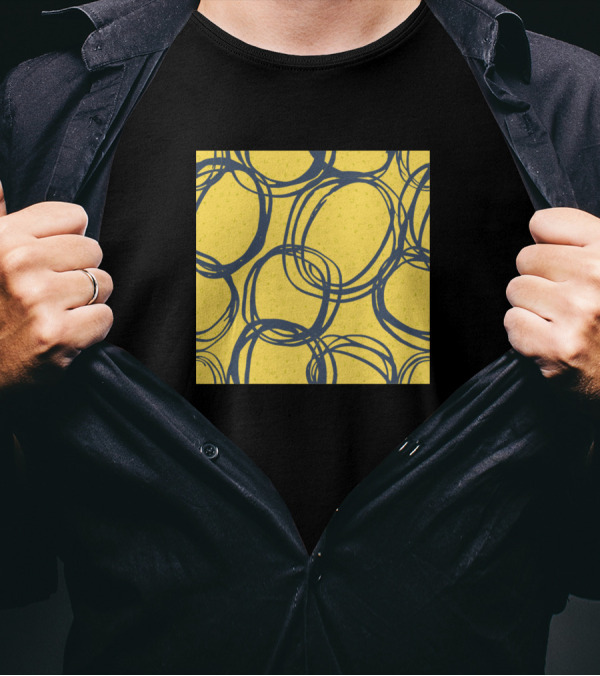Circles With Dot Yellow And Blue T-Shirt