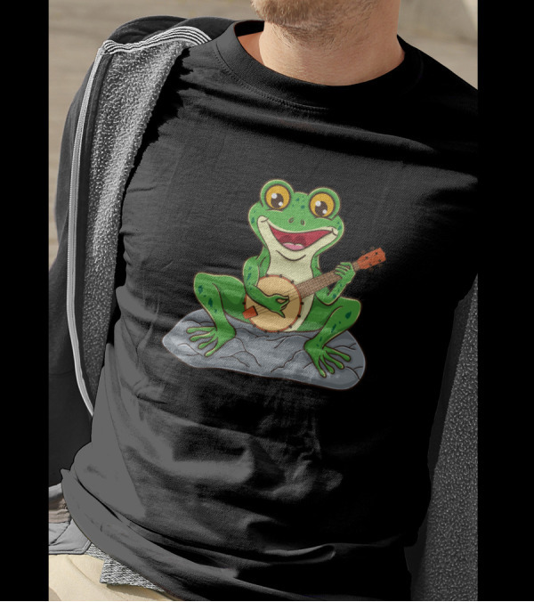 Frog Playing Banjo For Banjo Player Class Music Lovers T-Shirt