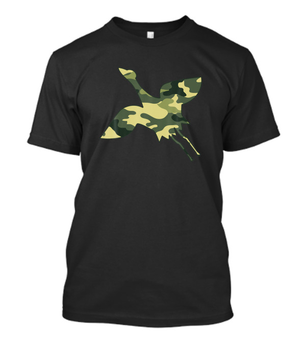 Military Crane Camo Men Print US Wader Bird Veteran Camo T-Shirt
