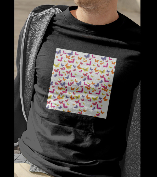 Colorful Butterfly Pattern Multicolored Combo T-Shirt