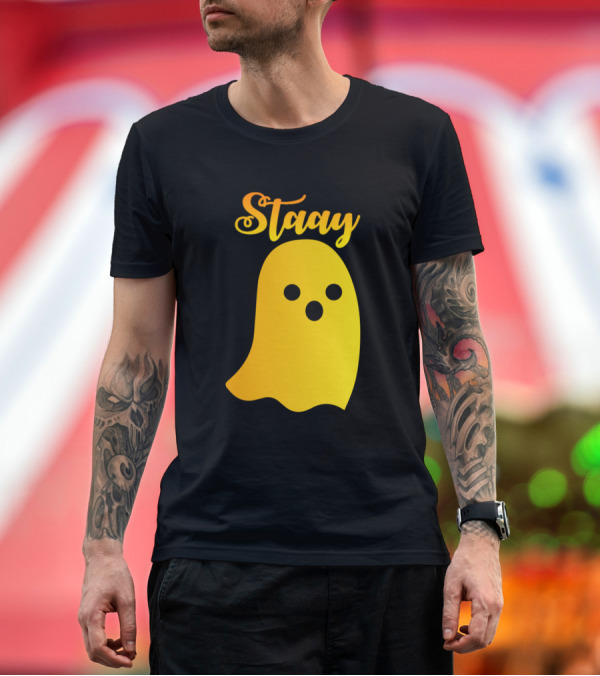 Premium T-Shirt: Halloween Spooky Ghost Boo Stayy T-Shirt Halloween Spooky Ghost Boo Stayy T-Shirt