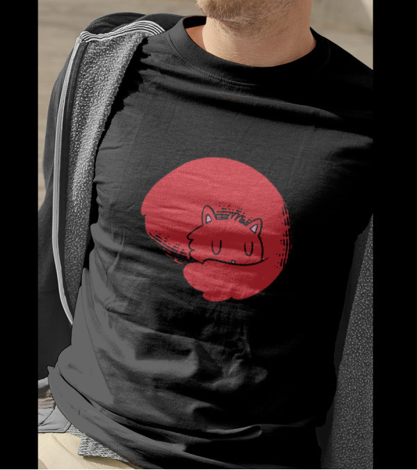 Introverted Lifestyle Sleeping Cat Cartoon T-Shirt