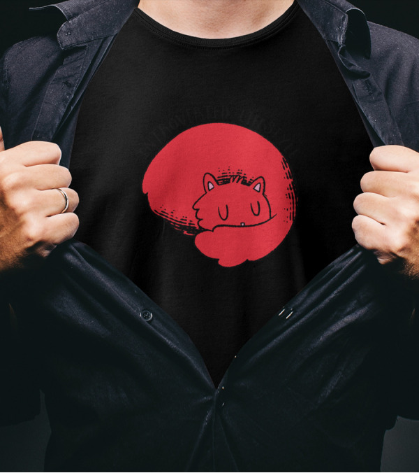 Introverted Lifestyle Sleeping Cat Cartoon T-Shirt