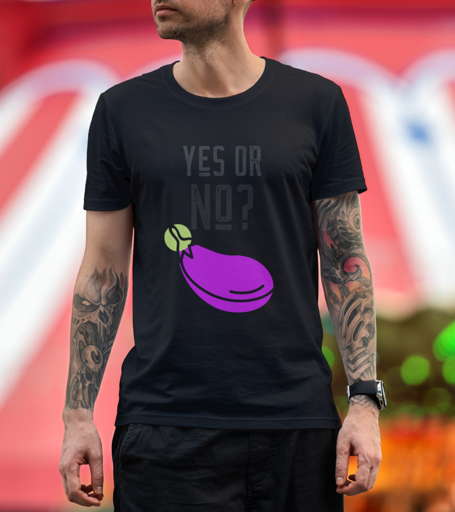 YES OR NO EGGPLANT ICON PURPLE AND GREEN QUESTION T-Shirt