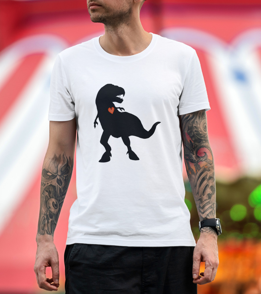 Dinosaur Tyrannosaurus Rex With Heart T-Shirt