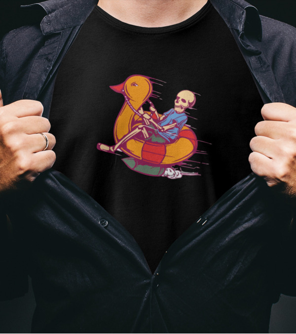 Enjoy And Have Fun If Skeleton Riding Inflatable Duck T-Shirt