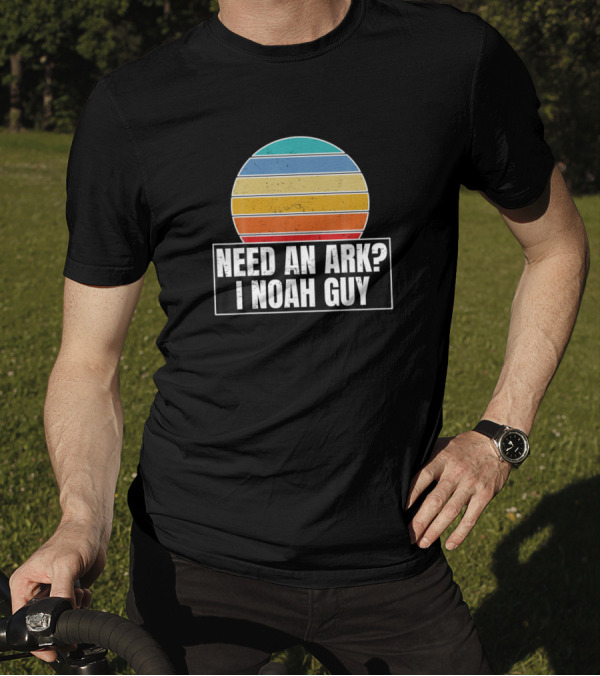 Need An Ark I Noah Guy Retro Stripes Christian Humor T-Shirt