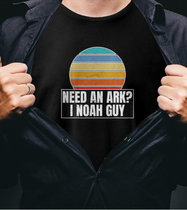 Need An Ark I Noah Guy Retro Stripes Christian Humor T-Shirt