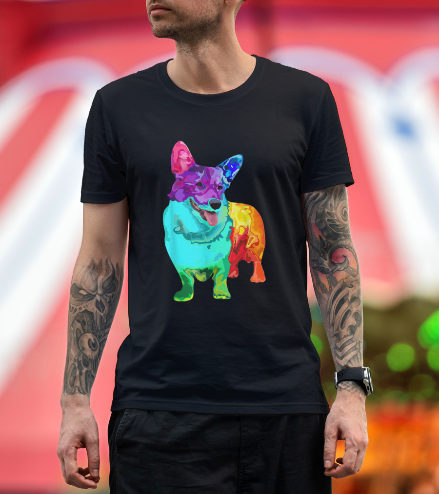 Dog Lover Welsh Corgi Colorful T-Shirt