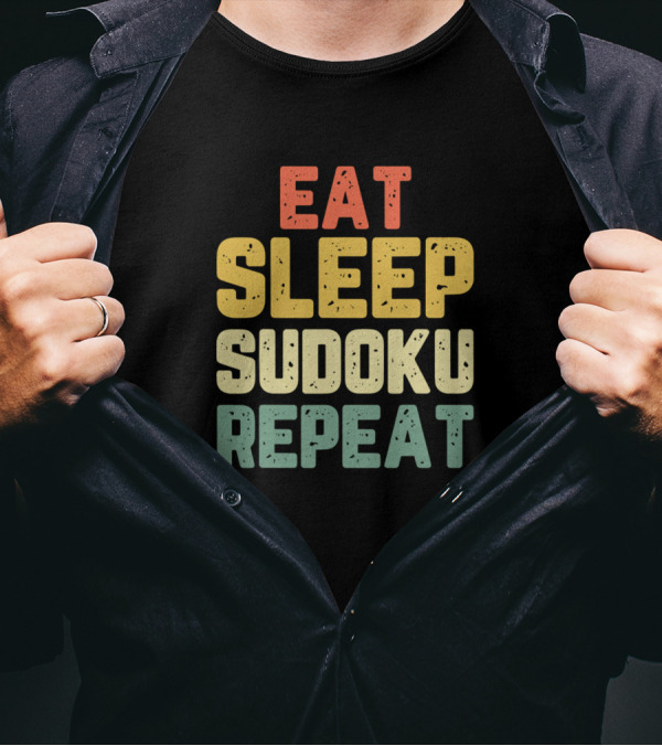 Eat Sleep Sudoku Repeat Puzzle Player Lover Vintage T-Shirt