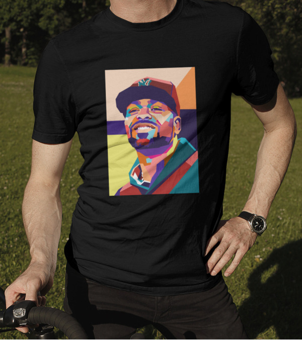 Method Man Colorful Pop Portrait Yankees Hat T-Shirt