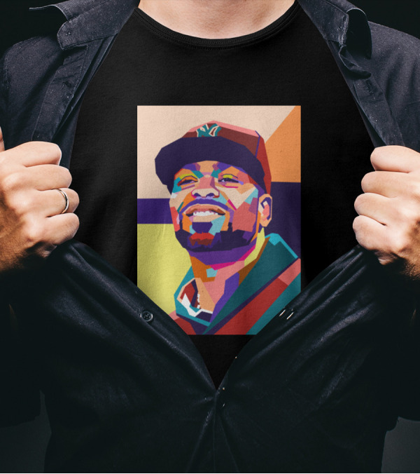 Method Man Colorful Pop Portrait Yankees Hat T-Shirt