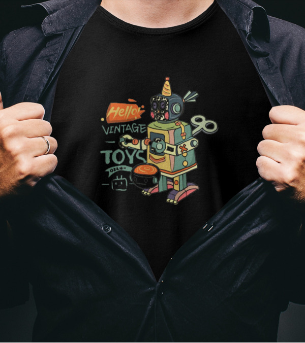 Hello Vintage Toys Monkey Robot T-Shirt