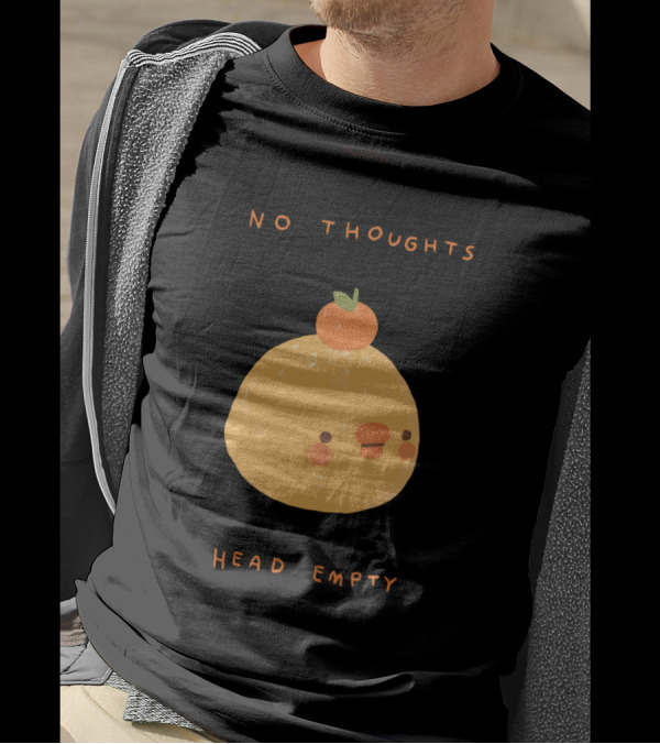 No Thoughts Head Empty Orange Chick Face With Fruit Hat T-Shirt