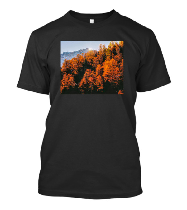 Awesome Autumn Trees On Mountain With Sunrise T-Shirt