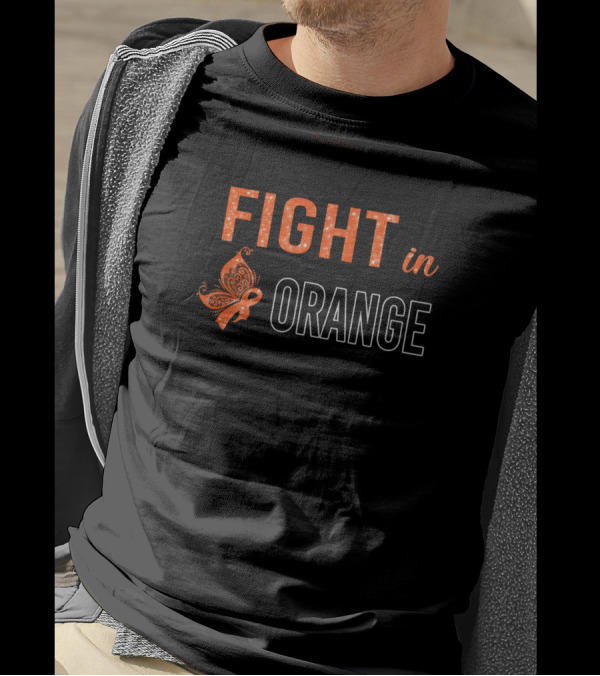 Fight In Orange Butterfly Multiple Sclerosis Awareness T-Shirt