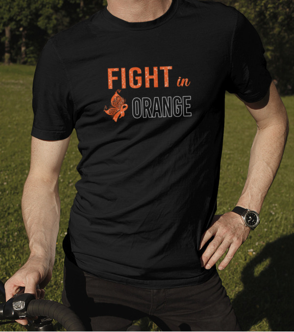 Fight In Orange Butterfly Multiple Sclerosis Awareness T-Shirt