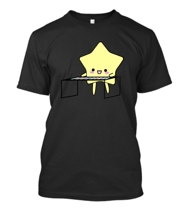 Hocchi The Star Keyboard Player Cute Star Character Playing Piano T-Shirt