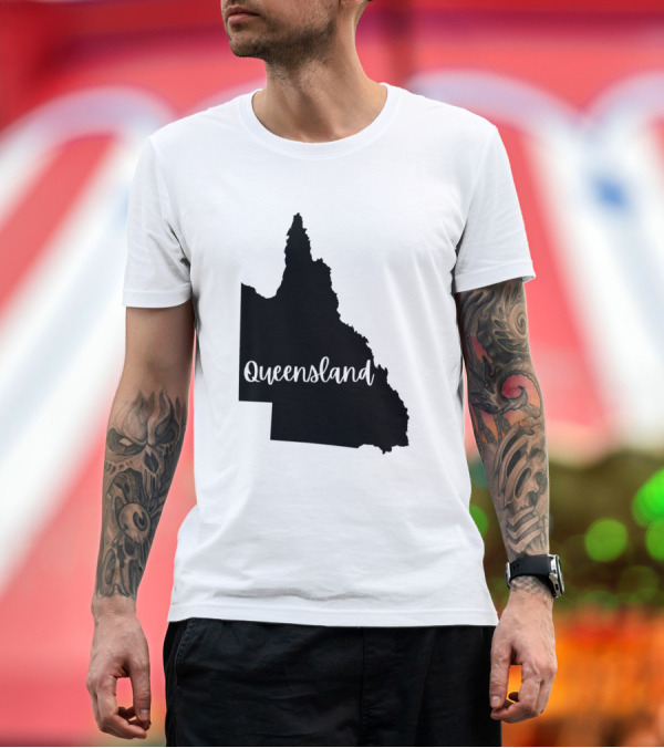 Premium T-Shirt: Queensland Australia Map T-Shirt Queensland Australia Map T-Shirt