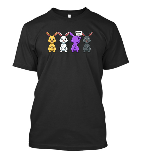 Funny Nonbinary Rabbits Kiss My Ass T-Shirt