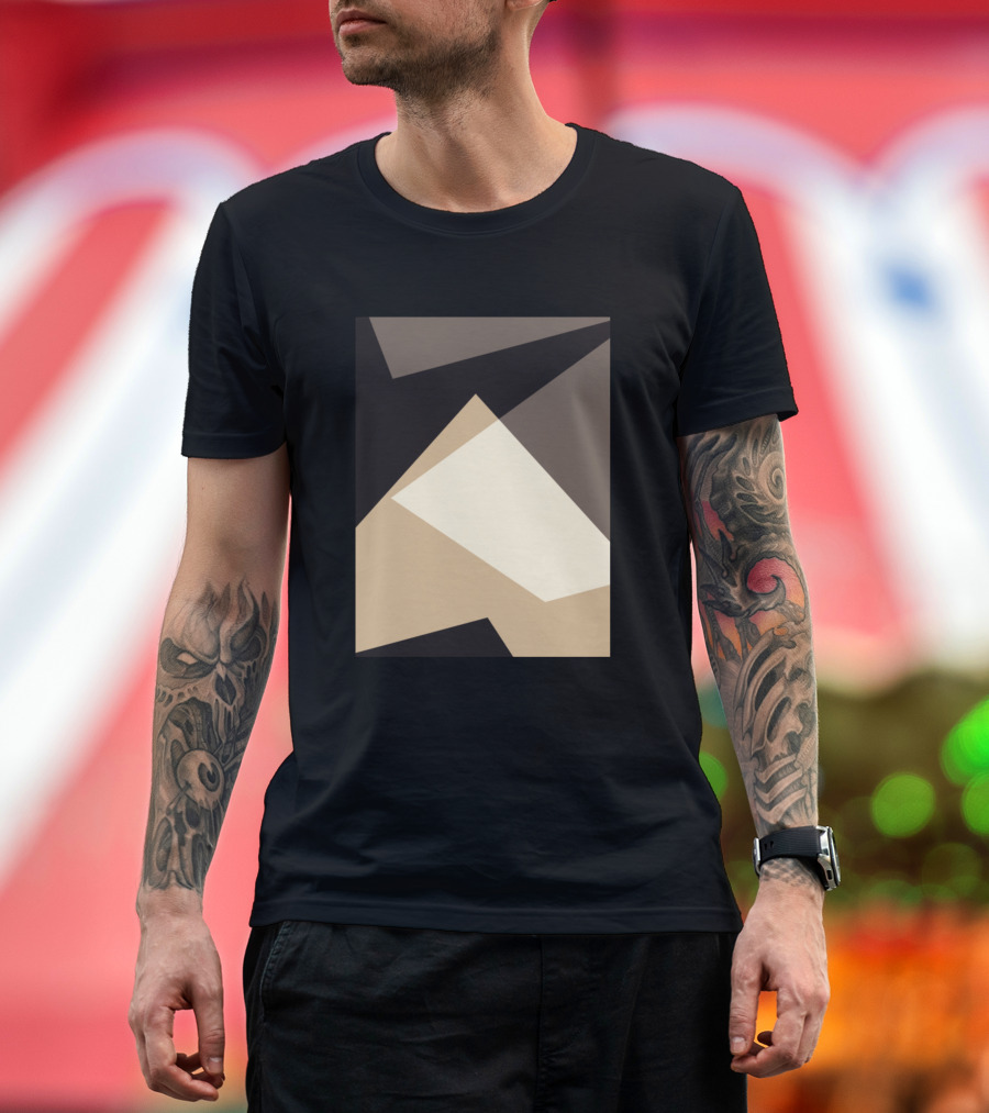 Mocha Abstract Geometric Shapes T-Shirt