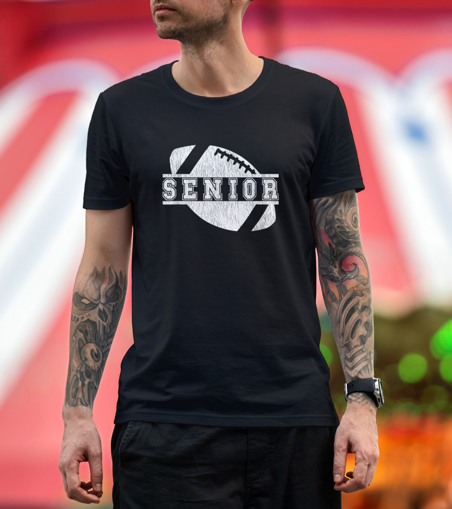 Senior Football Player Retro High School T-Shirt