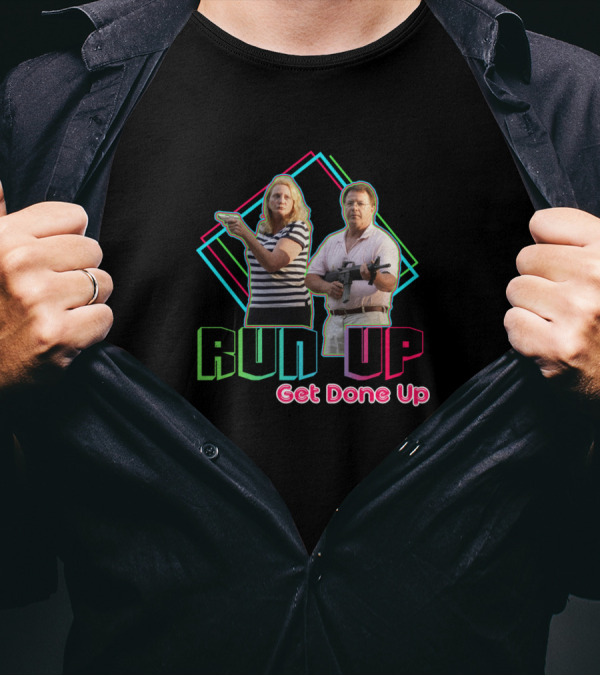 RUN UP Get Done Up Retro Neon Style With Armed Couple T-Shirt