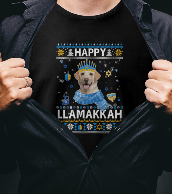 Happy Llamakkah Labrador Hanukkah T-Shirt