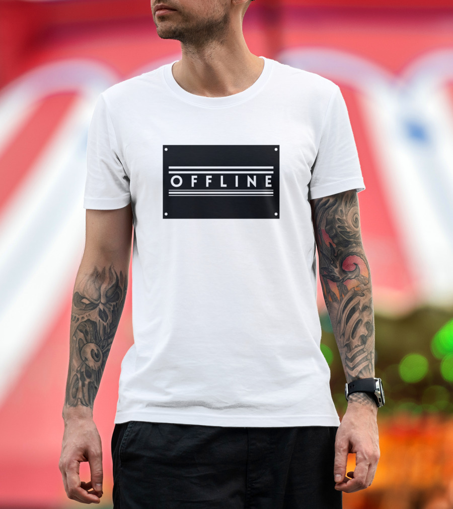 OFFLINE Minimalist Style Sign T-Shirt
