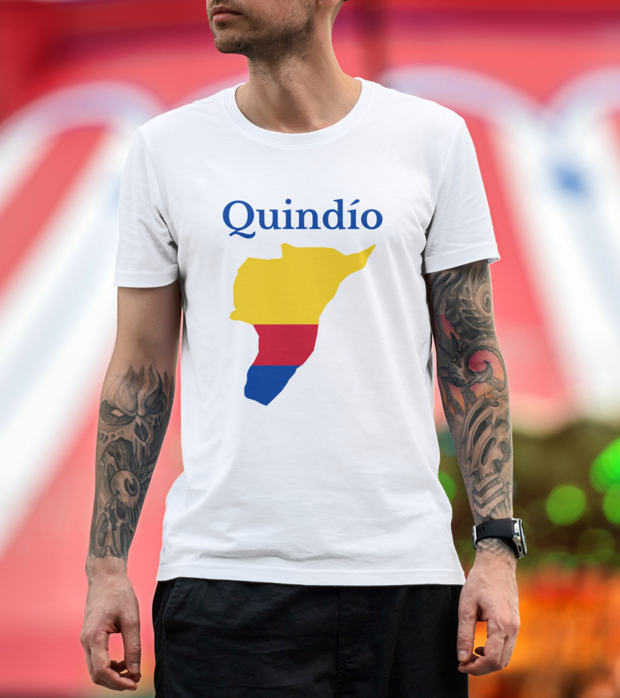 Quindío Department Map Colombia Flag Colors T-Shirt