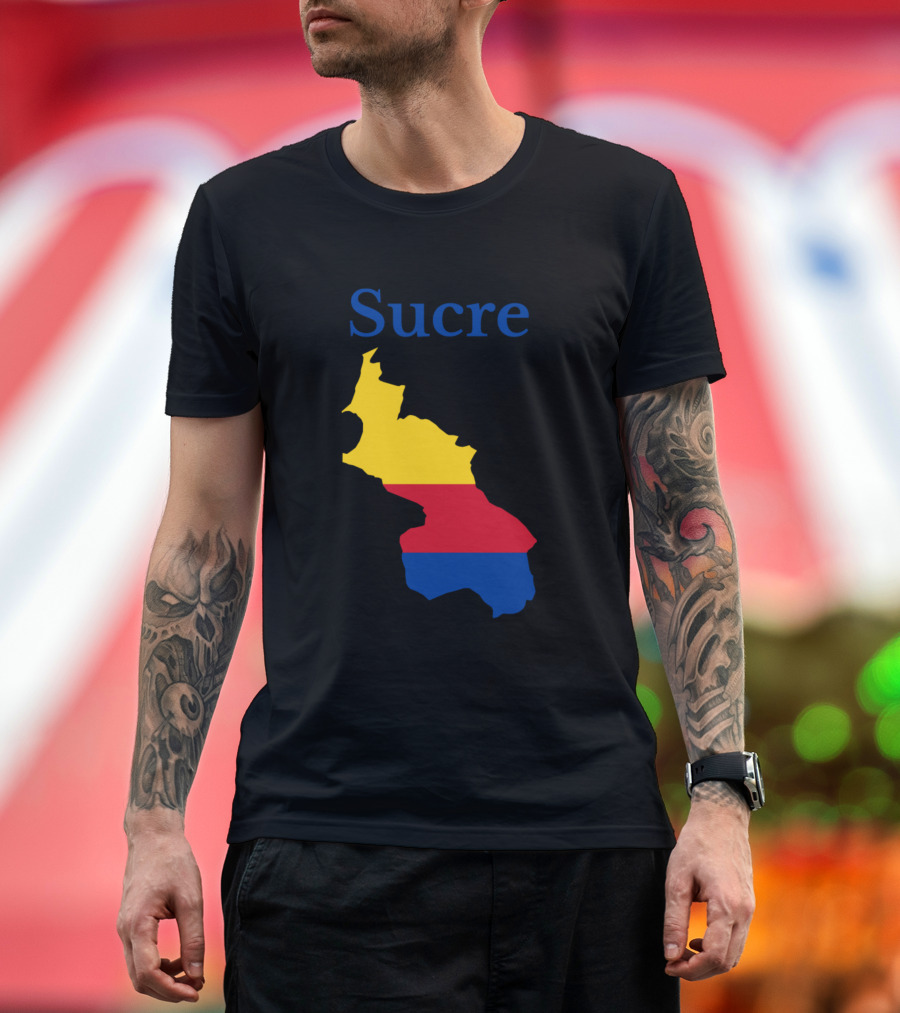 Sucre Colombia Flag Map T-Shirt
