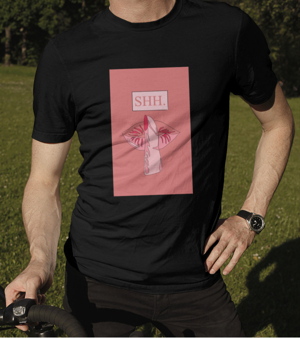 Shh Please Stop Talking Hot Vibes Finger Over Lips T-Shirt
