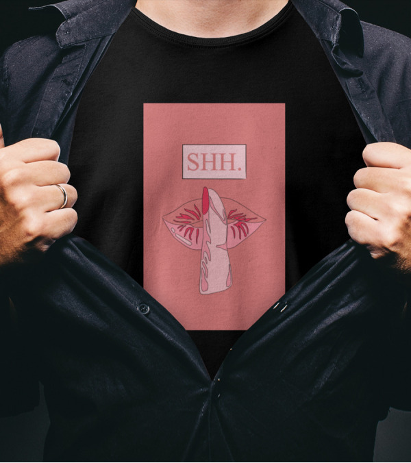 Shh Please Stop Talking Hot Vibes Finger Over Lips T-Shirt