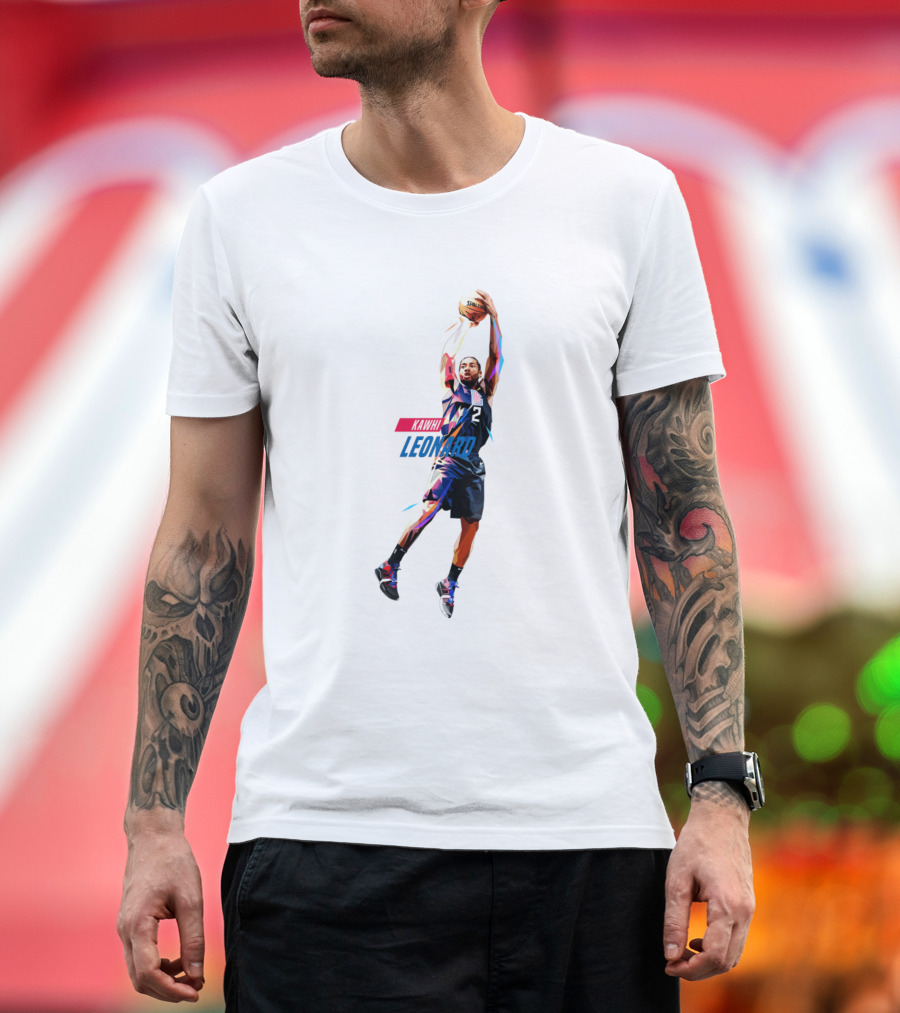 Kawhi Leonard Low Poly Basketball Jump Shot T-Shirt