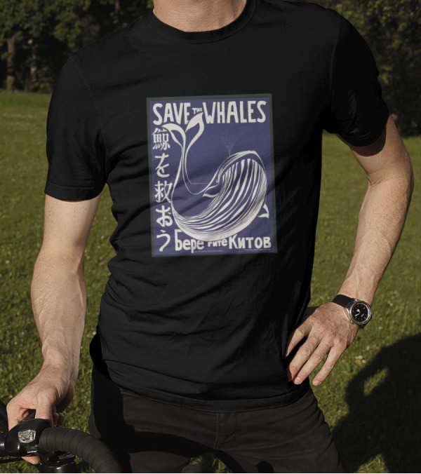 Save The Whales Retro Multilingual T-Shirt