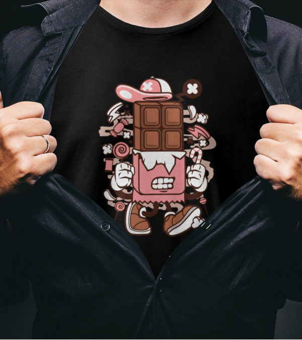 Animated Candy Bar Character In Comics T-Shirt