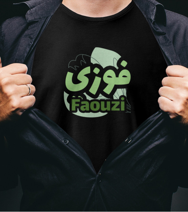 Faouzi Arabic Script With Floral T-Shirt